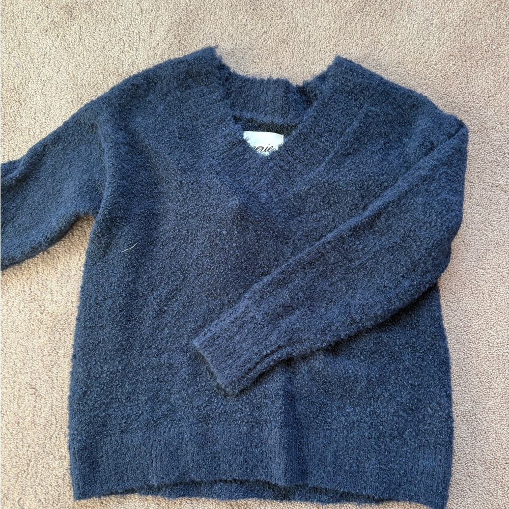 Aerie Deep Blue Textured Sweater